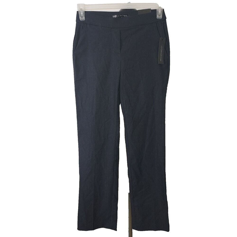 Meg & Margot Dress Pants Womens Small Pull On Boot Cut Stretch Pockets Black NWT